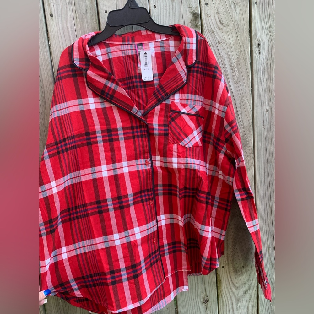 NWT La Senza Button Down Plaid Top